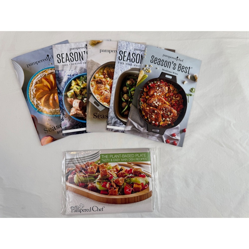 Pampered Chef Seasons Best Recipe Book Lot of 6 Plant Based One Pot Cooking